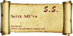 Sulik Sára névjegykártya